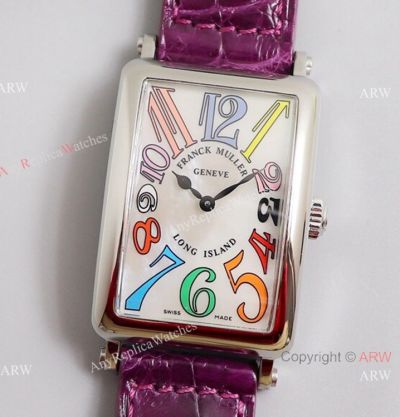 Franck Muller Long Island 952QZ Purple Leather Strap - Franck Muller 1:1 Copy Watch